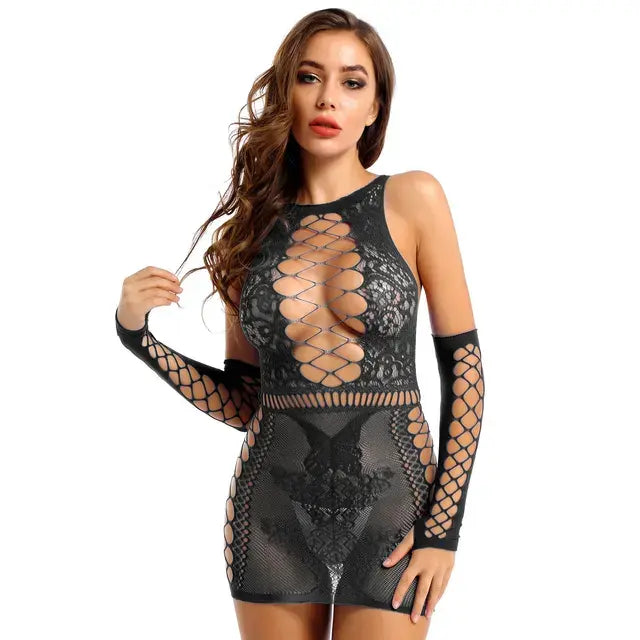 Fishnet Sleeveless Mesh Clubwears