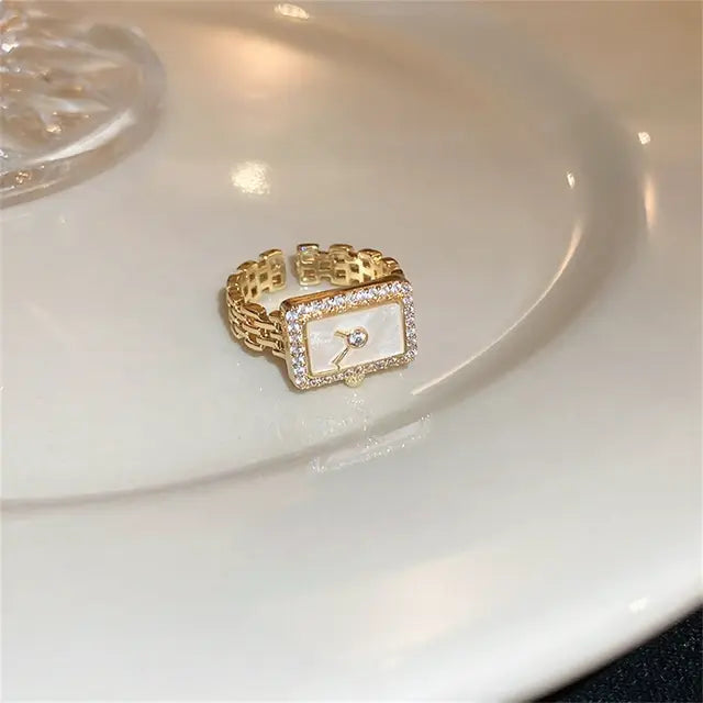 Luxury Charm Clock-Shape Rings