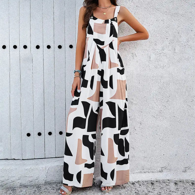 Printed Square Neck Jumpsuits