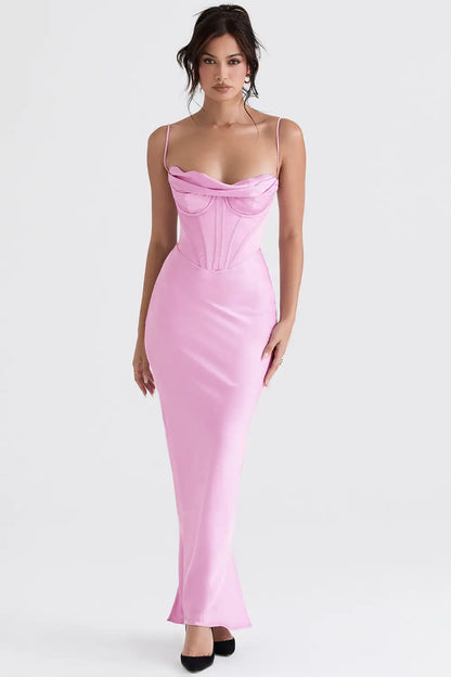 Summer Satin Maxi Bodycon Dresses