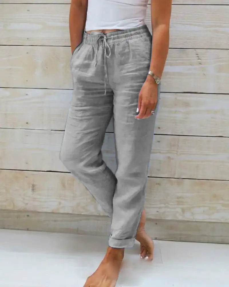 Linen Pants Solid Color