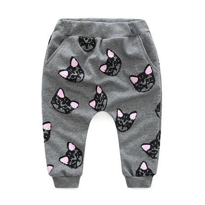 Long Sleeve Cats Print Tracksuit Set