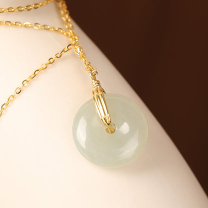 Round Jade Pendant Temperament Clavicle Chain