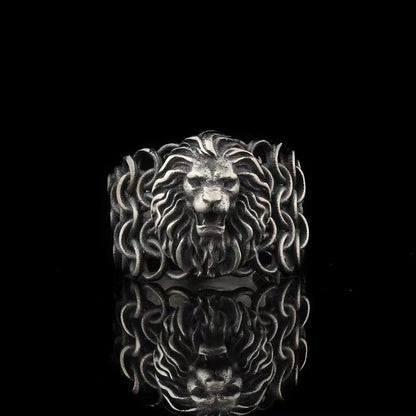 Ornament Gold Lion's Head Fashion Ring