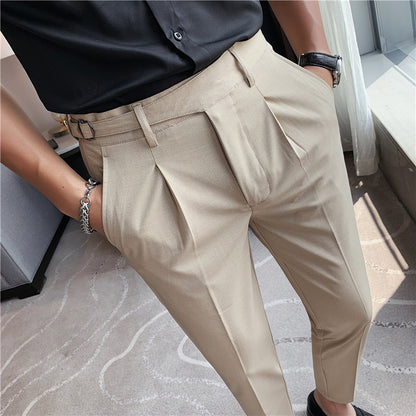 Casual Suit Slim-fitting Ankle-tied Cropped Pants