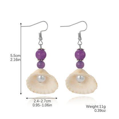 Marine Shell Earrings Natural Pearl