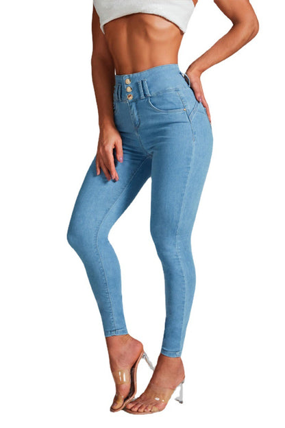 High Waist Tight Stretch Shaping And Hip Lifting Jeans