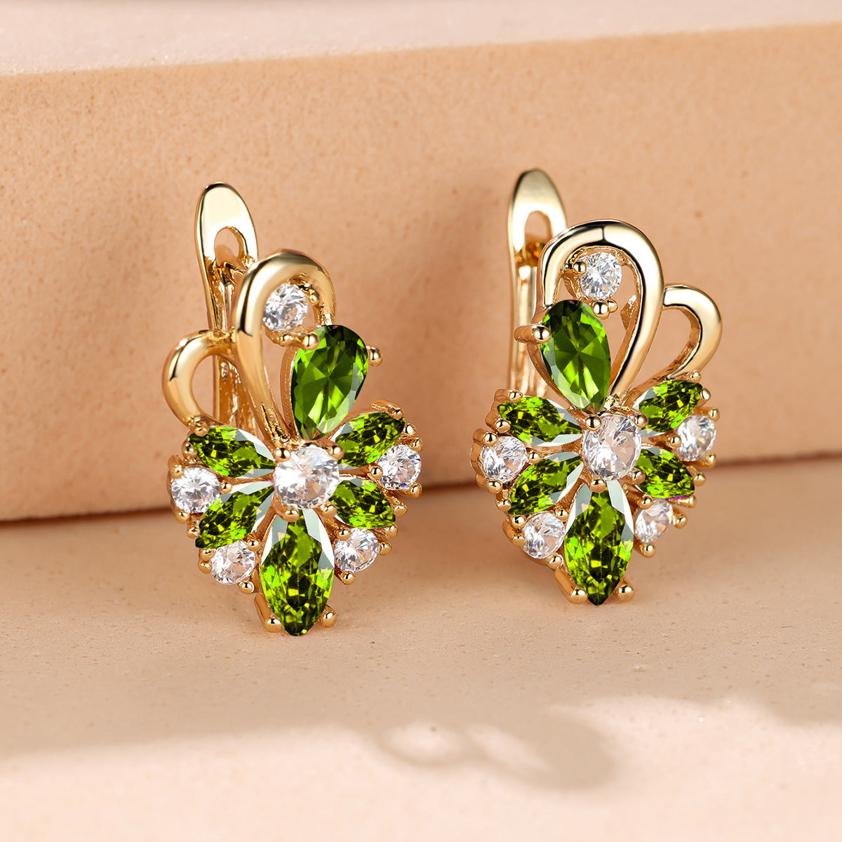 Colorful Zircon Flower Earrings