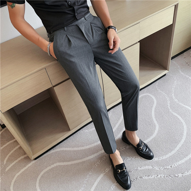 Casual Suit Slim-fitting Ankle-tied Cropped Pants