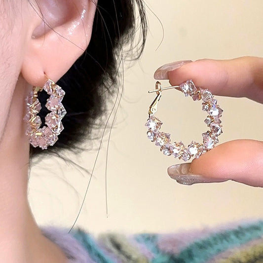 Pink Zirconia Design Earrings