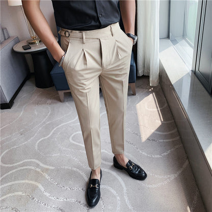 Casual Suit Slim-fitting Ankle-tied Cropped Pants