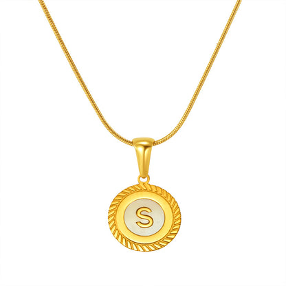 26 Letter Pendant 18K Steel Necklaces