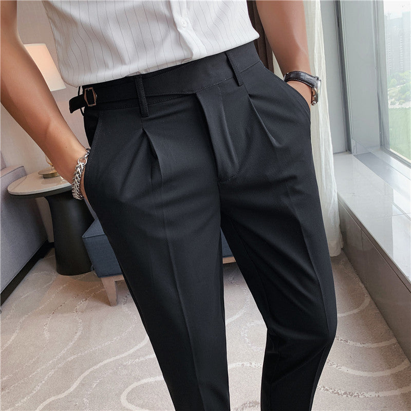 Casual Suit Slim-fitting Ankle-tied Cropped Pants