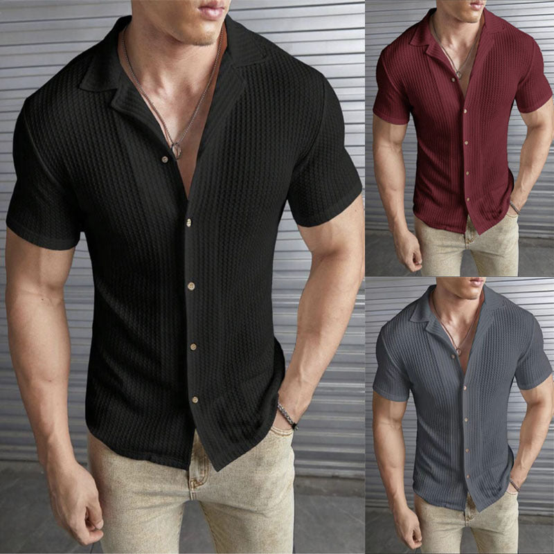 Casual Slim Top Short Sleeve Men