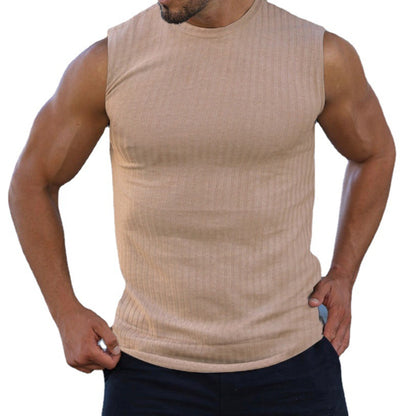 Knitted Vertical Stripes Slim-fitting Vests