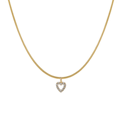 Zircon Peach Heart Pendant Necklaces