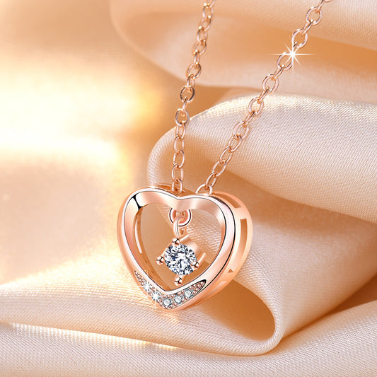 Heart-shaped Hollow Pendant Necklaces