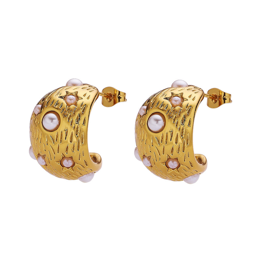 Steel Studs 18K Gold Plated Color