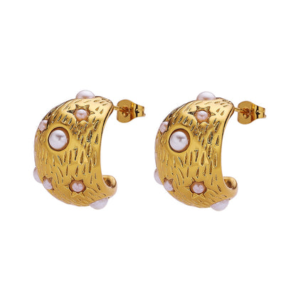 Steel Studs 18K Gold Plated Color