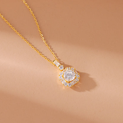 Geometric Round Zircon Necklace