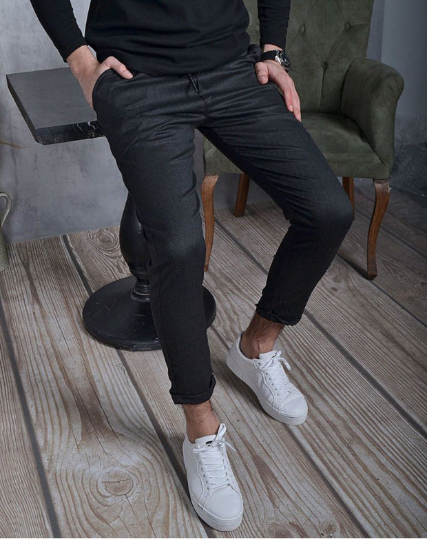 Thin Striped Slim Casual Pants Men