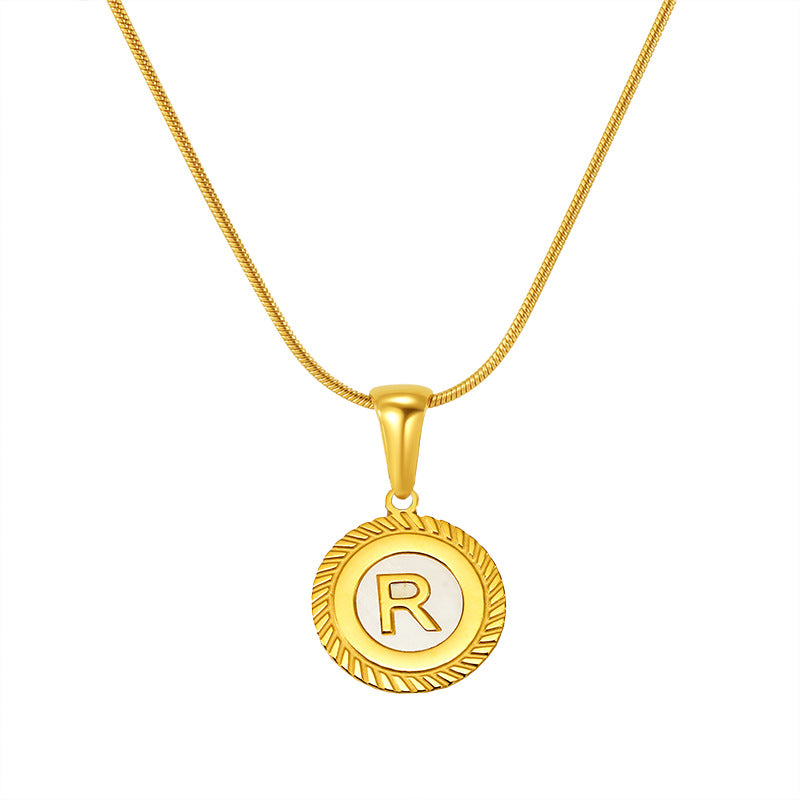 26 Letter Pendant 18K Steel Necklaces