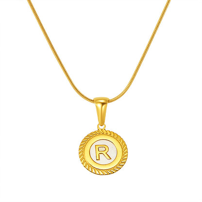 26 Letter Pendant 18K Steel Necklaces