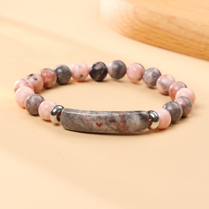 Crystal Agate Heart Bracelet Semi-precious Stone