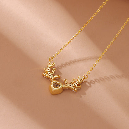 Little Deer Zircon Pendant Clavicle Chain Necklaces