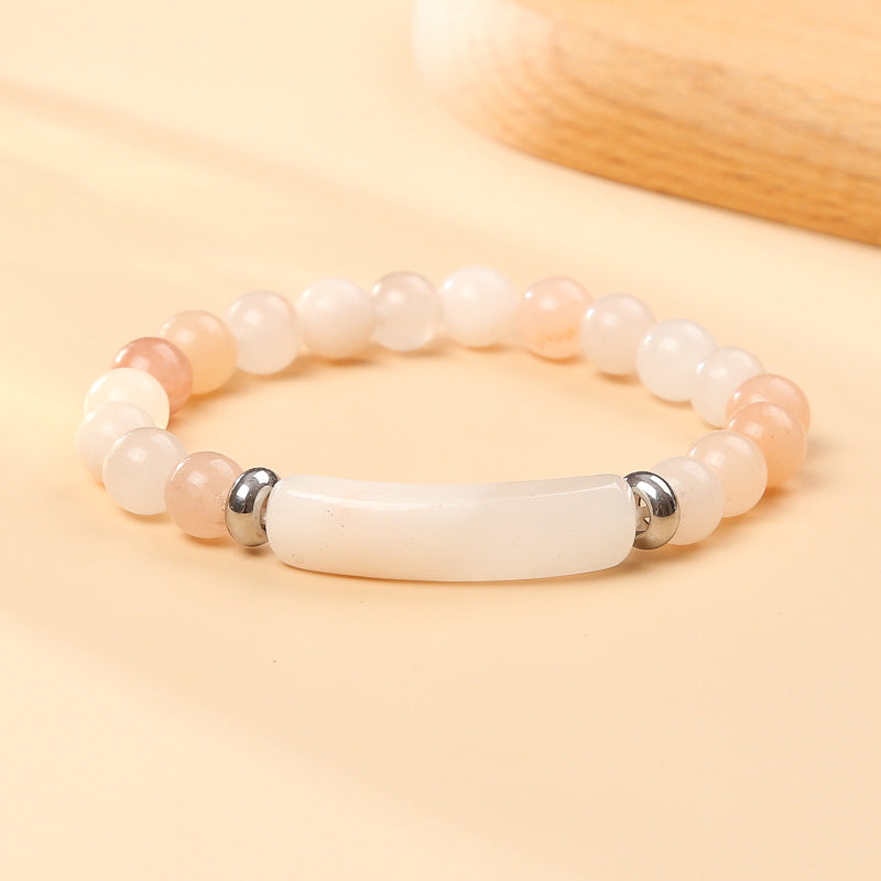 Crystal Agate Heart Bracelet Semi-precious Stone