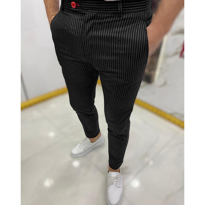 Thin Striped Slim Casual Pants Men