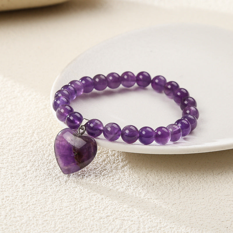 Crystal Agate Heart Bracelet Semi-precious Stone