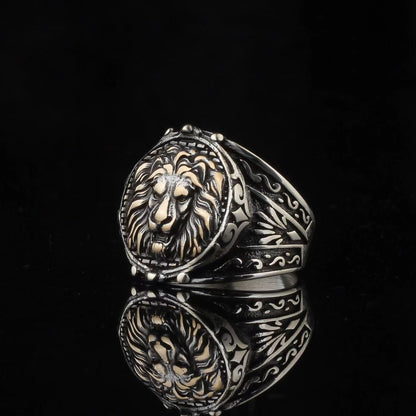 Ornament Gold Lion's Head Fashion Ring