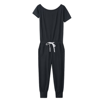 Schulterfreie Kurzarm-Jumpsuits