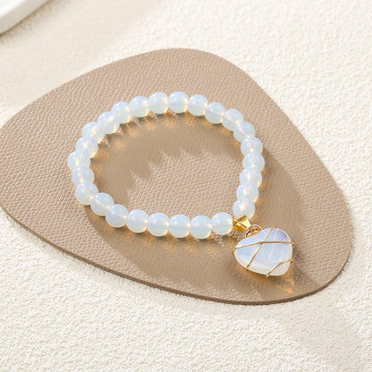 Crystal Agate Heart Bracelet Semi-precious Stone