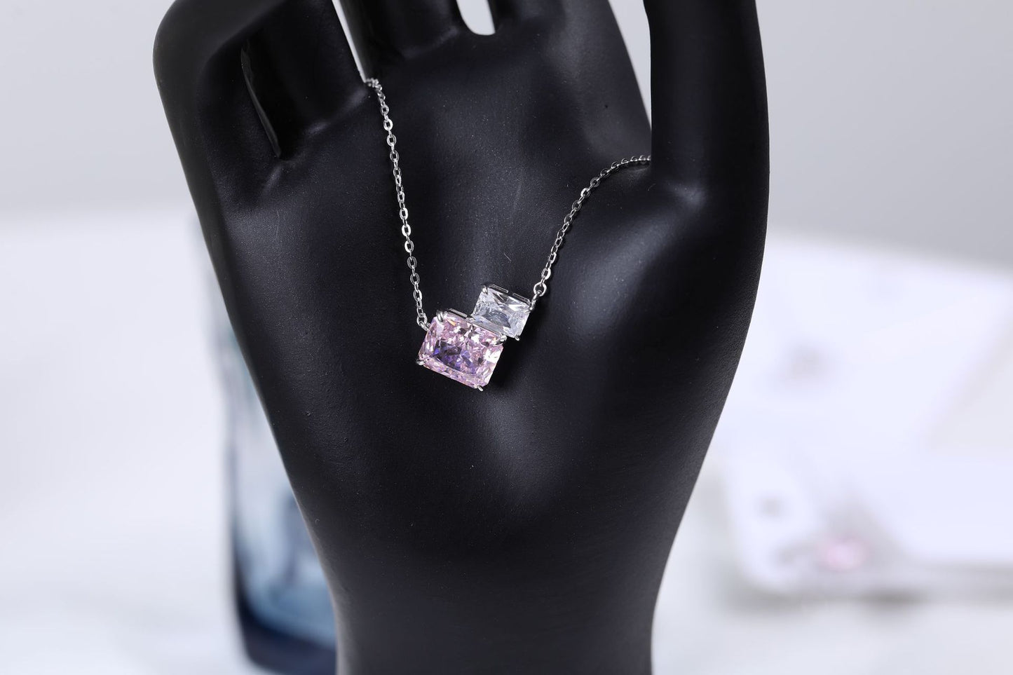 S925 Geometric Ice Cut Zircon Necklace Advanced