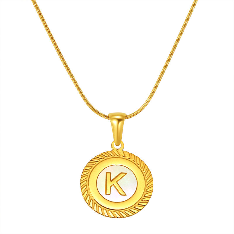 26 Letter Pendant 18K Steel Necklaces