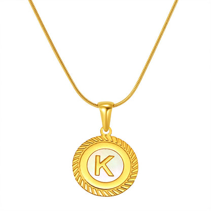 26 Letter Pendant 18K Steel Necklaces