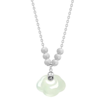 S925 Sterling Silver Necklace For Women Special-interest Design High-grade Hetian Jade