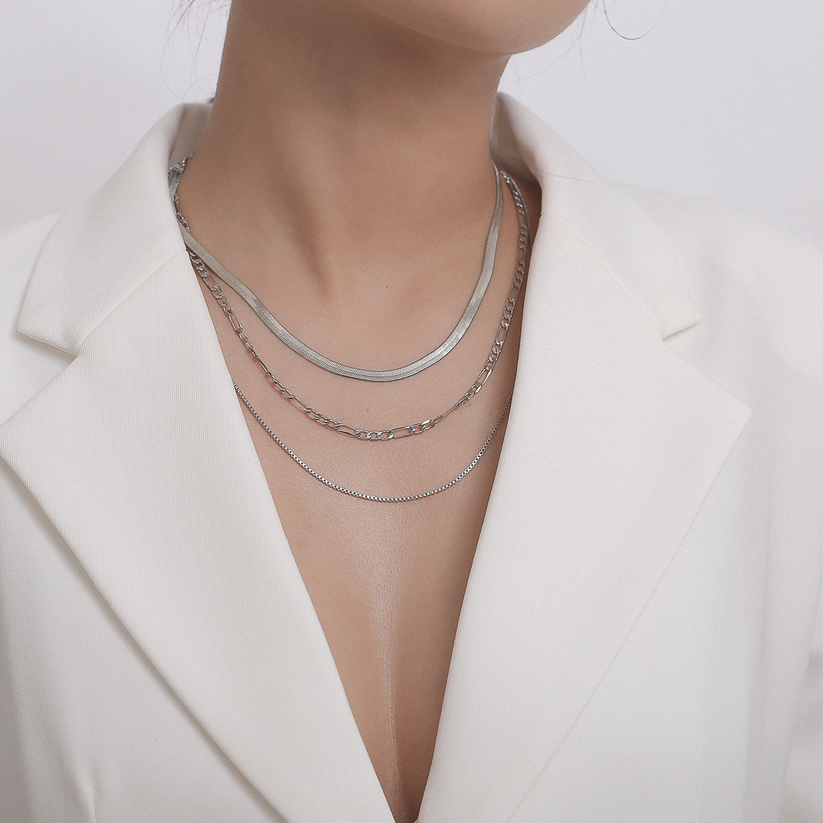 Snake Bone Box Chain Necklaces