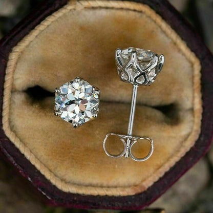 Classic Six-claw Single Zircon Diamond Ear Studs