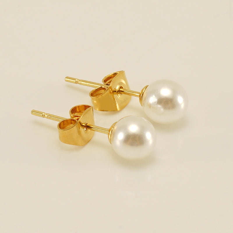 Silver Needle Natural Freshwater Pearl Earrings