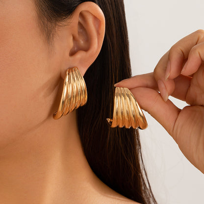 Irregular Water-drop Eardrops Fan-shaped Stripes