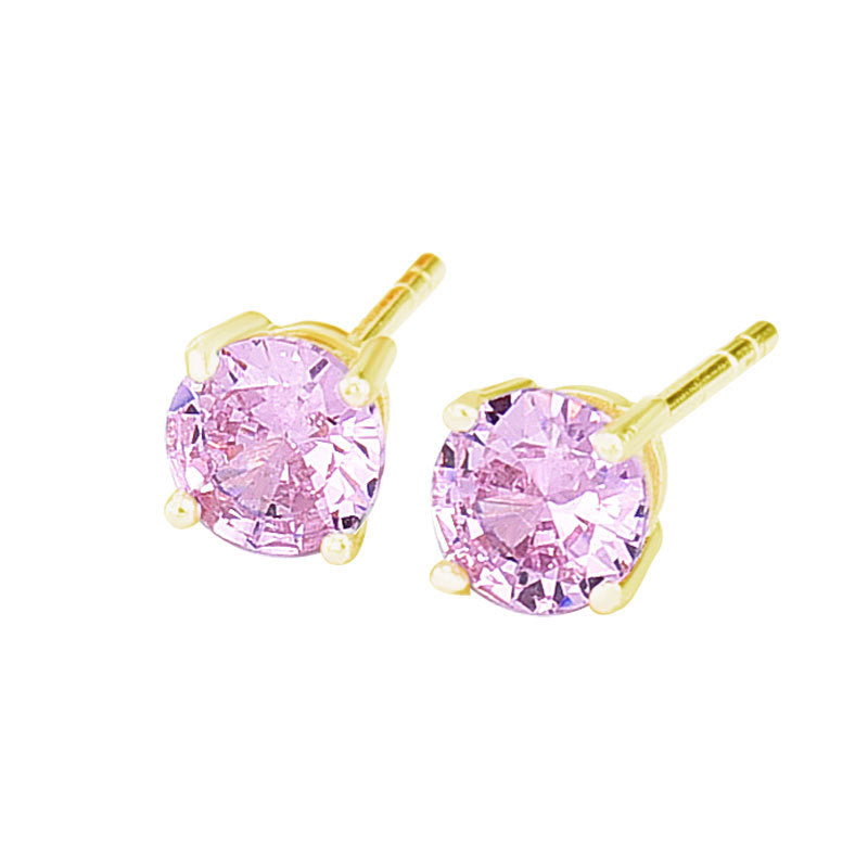 Coloured Zircon Stud Earrings