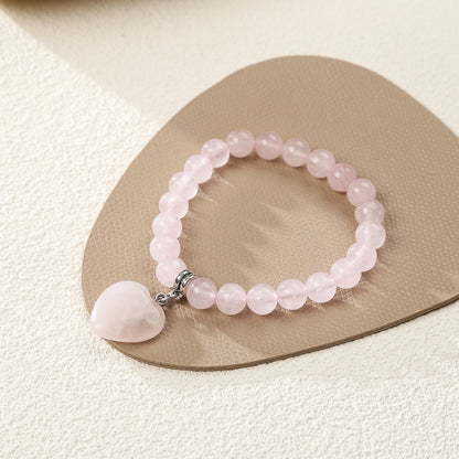 Crystal Agate Heart Bracelet Semi-precious Stone