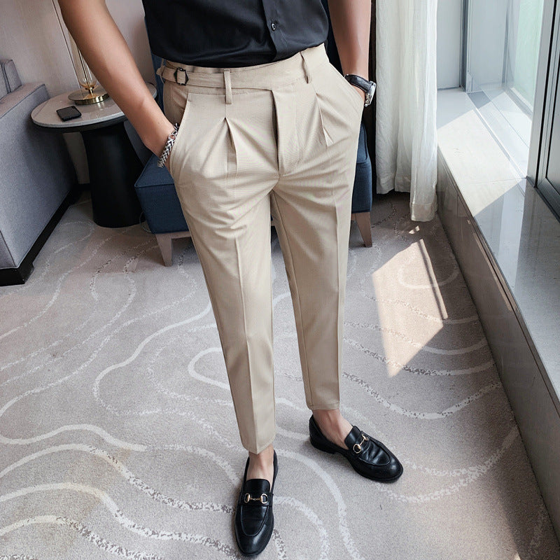 Casual Suit Slim-fitting Ankle-tied Cropped Pants