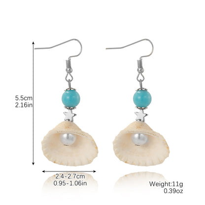 Marine Shell Earrings Natural Pearl