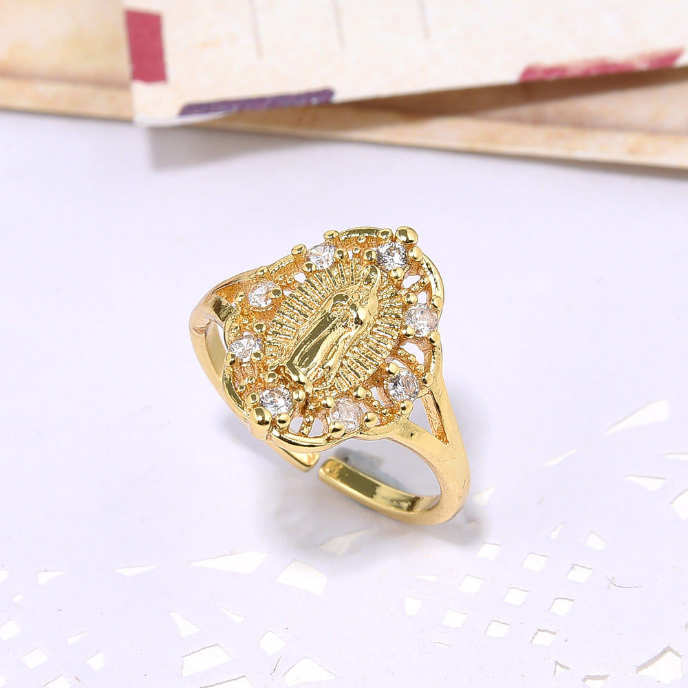 Copper Plating 18K Gold Zircon Rings