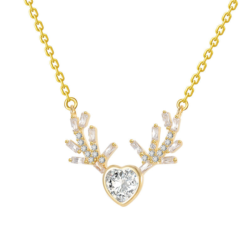 Little Deer Zircon Pendant Clavicle Chain Necklaces