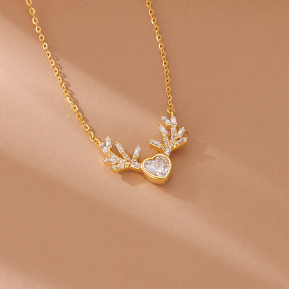 Little Deer Zircon Pendant Clavicle Chain Necklaces